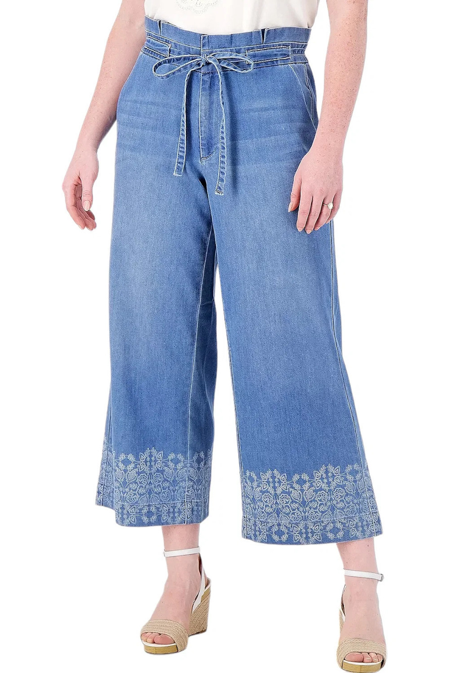 Laurie Felt Cotton Rayon Wide Leg Paper Bag Pant Vintage Light - Regular